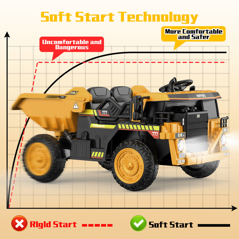 ANPABO 12V Powered Ride on Tractor with Remote Control, Key Start